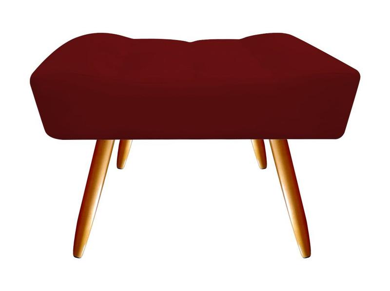 Imagem de Kit 2 Poltronas Decorativa Isis + Puff Retangular Suede Marsala Pés Madeira Ms Decor