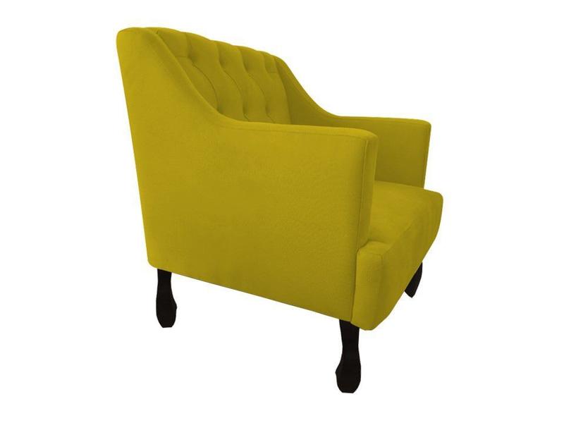 Imagem de Kit 2 Poltronas Decorativa Julia Suede Amarelo Pés Madeira Ms Decor