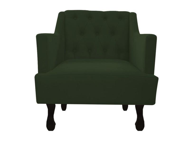 Imagem de Kit 2 Poltronas Decorativa Julia Suede Verde Pés Madeira Mz Decor