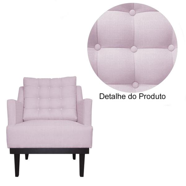 Imagem de Kit 2 Poltronas Decorativa Juliete Suede Rosê Pés Madeira Ms Decor