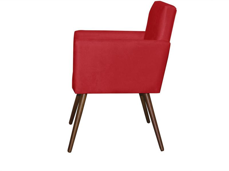 Imagem de Kit 2 Poltronas Decorativa Lari Casa Recepção Suede Vermelho