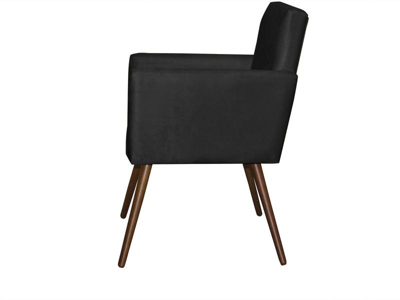 Imagem de Kit 2 Poltronas Decorativa Lari Recepção Sala Suede Preto