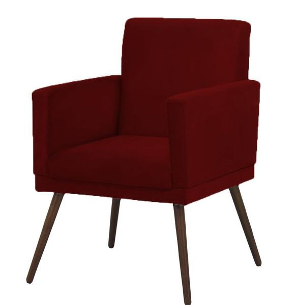 Imagem de Kit 2 Poltronas Decorativa Lari Sala Recepção Suede Bordô