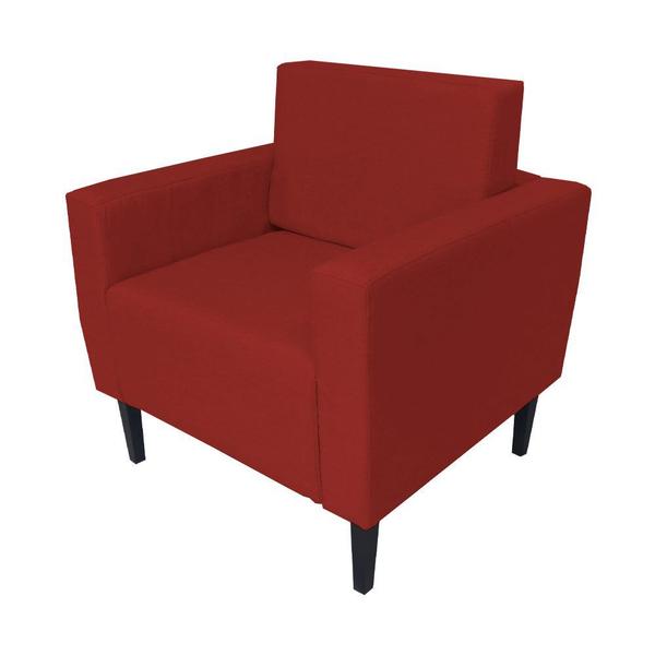 Imagem de Kit 2 Poltronas Decorativa Leticia Slim Suede Vermelho Pés Madeira Ms Decor