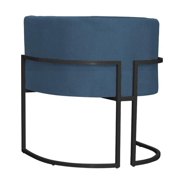 Imagem de Kit 2 Poltronas Decorativa Luana Suede Azul Royal Base Preta Ms Decor