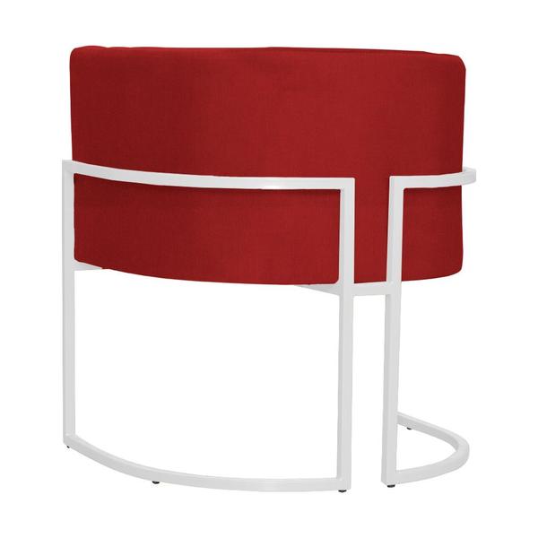 Imagem de Kit 2 Poltronas Decorativa Luana Suede Vermelho Base Branca Ms Decor