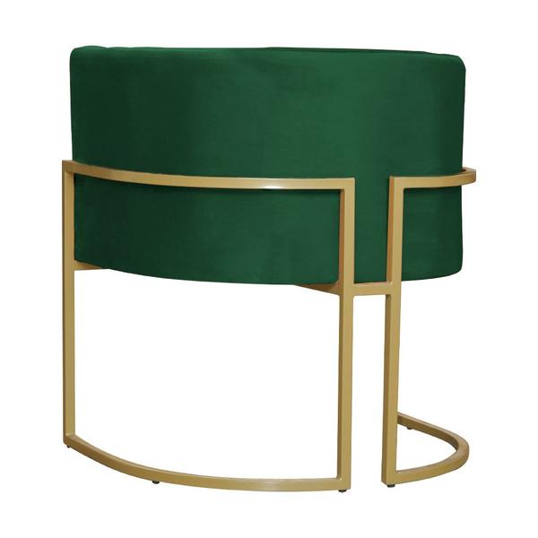 Imagem de Kit 2 Poltronas Decorativa Luana Veludo Verde Base Dourada Mz Decor