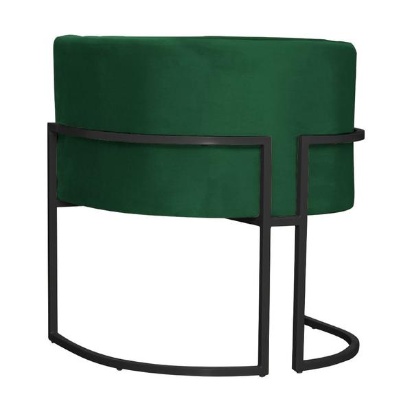 Imagem de Kit 2 Poltronas Decorativa Luana Veludo Verde Base Preta Mz Decor