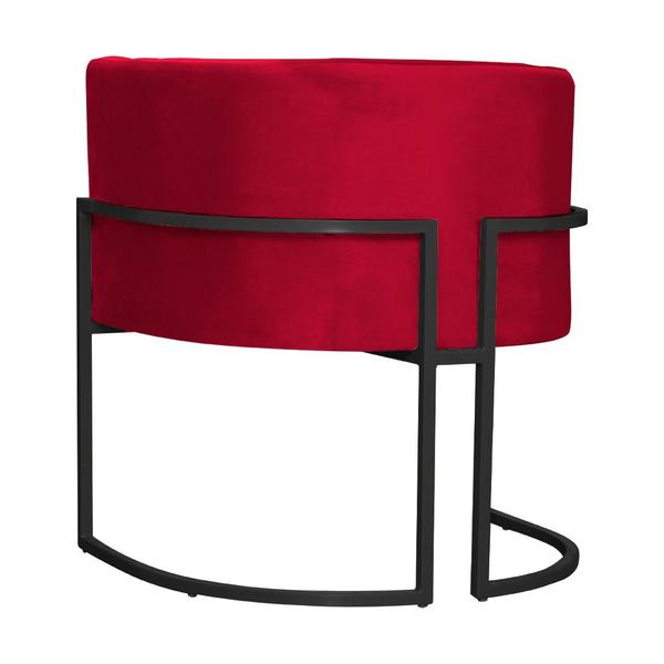 Imagem de Kit 2 Poltronas Decorativa Luana Veludo Vermelho Base Preta Mz Decor