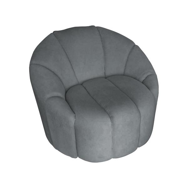 Imagem de Kit 2 Poltronas Decorativa Luxo Safira Tecido Veludo Cinza 