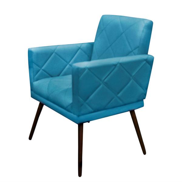 Imagem de Kit 2 Poltronas Decorativa Mai Escritório Sala Suede Azul