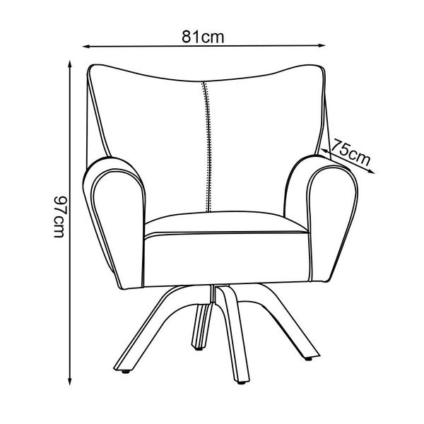 Imagem de Kit 2 Poltronas Decorativa Nice Prime Veludo Rose Base Giratória em Madeira Maciça