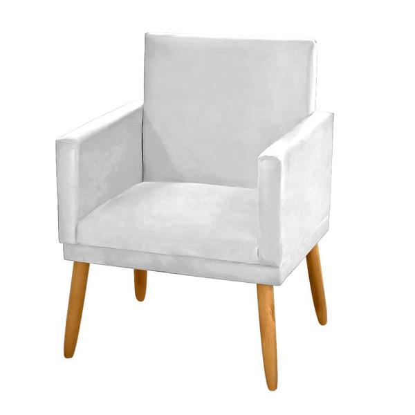 Imagem de Kit 2 Poltronas Decorativa Nina CR suede branco para quarto