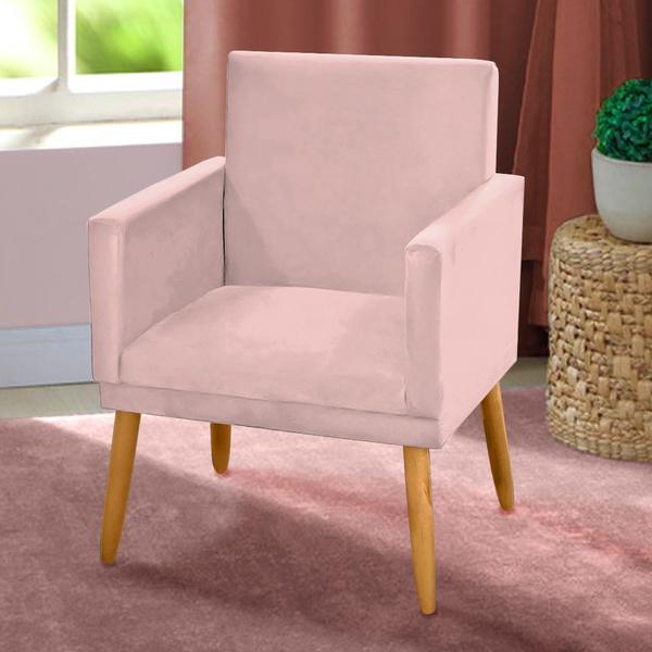 Imagem de Kit 2 Poltronas Decorativa Nina CR suede rose para camarim