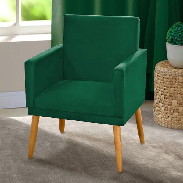 Imagem de Kit 2 Poltronas Decorativa Nina CR suede verde