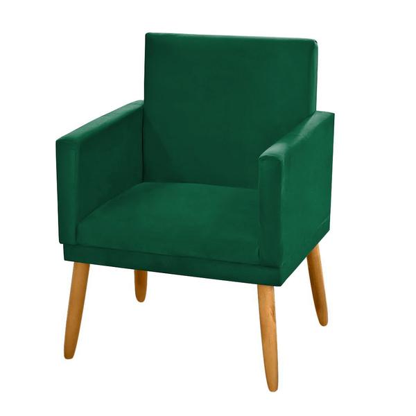 Imagem de Kit 2 Poltronas Decorativa Nina CR suede verde p penteadeira