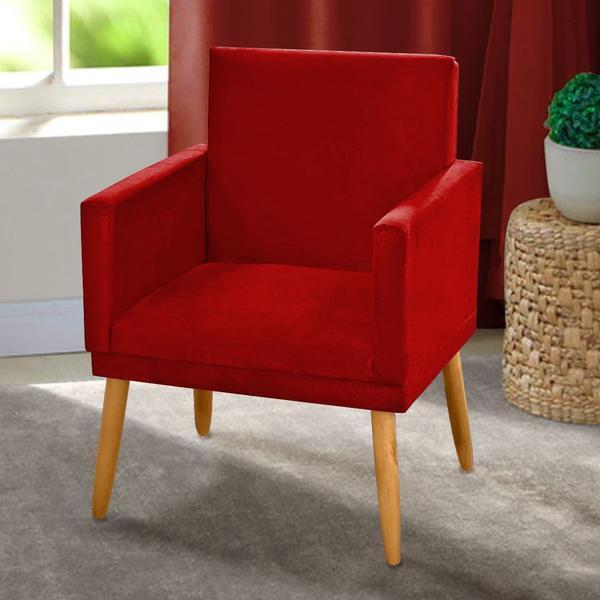 Imagem de Kit 2 Poltronas Decorativa NinaCR suede marsala para leitura