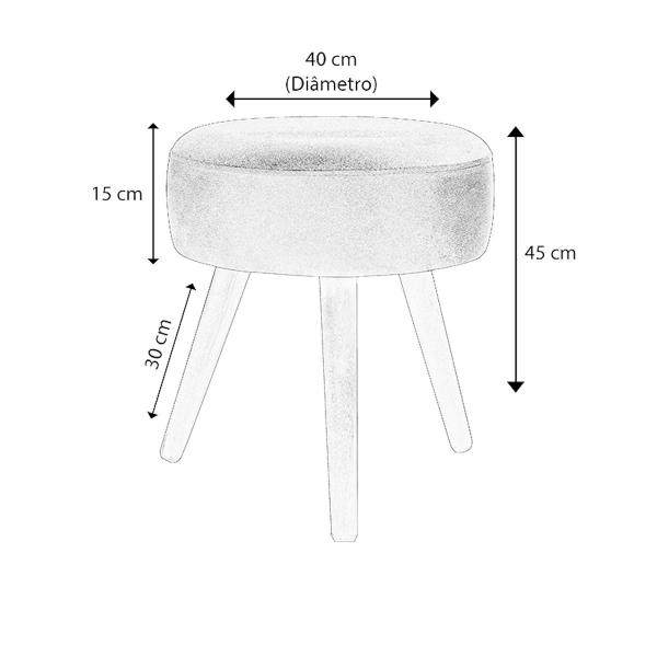 Imagem de Kit 2 Poltronas Decorativa Opala + Puff Redondo Marrom