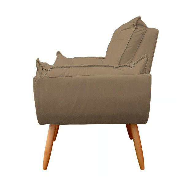 Imagem de Kit 2 Poltronas Decorativa Opala Sala de Estar Tecido Suede Cappuccino Kimi Decor