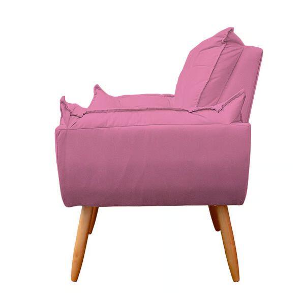 Imagem de Kit 2 Poltronas Decorativa Opala Sala de Estar Tecido Suede Rosa Kimi Decor