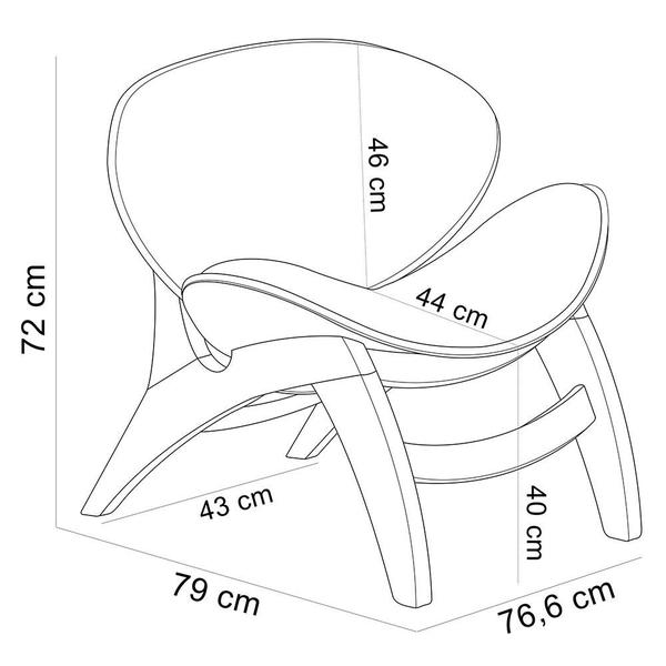 Imagem de Kit 2 Poltronas Decorativa Orgânica Sala Living Kadosh L02 material sintético Canela - Lyam Decor