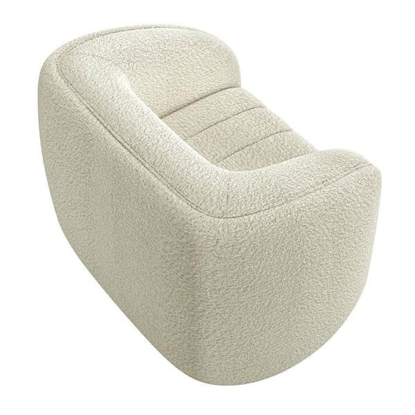 Imagem de Kit 2 Poltronas Decorativa para Sala 112cm Meris M22 Bouclê Cru - Mpozenato