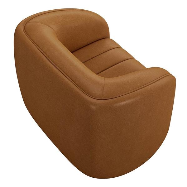 Imagem de Kit 2 Poltronas Decorativa para Sala 112cm Meris M22 Sintético Caramelo - Mpozenato