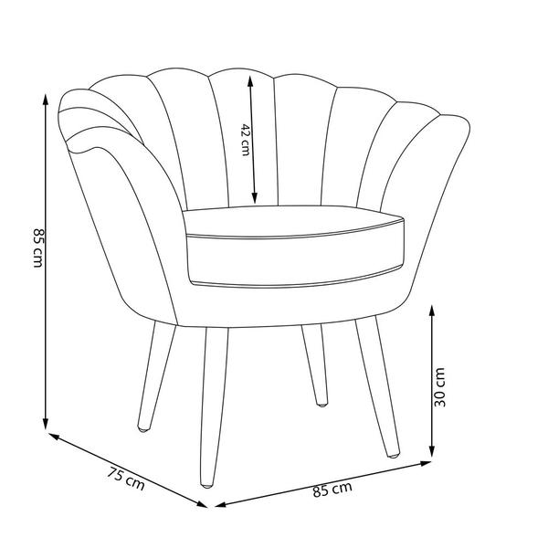 Imagem de Kit 2 Poltronas Decorativa para Sala de Estar Charm Suede Marrom - Montanaris Decor