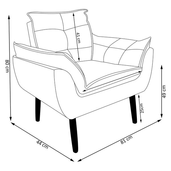 Imagem de Kit 2 Poltronas Decorativa para Sala de Estar Opala Suede Bege - Montanaris Decor