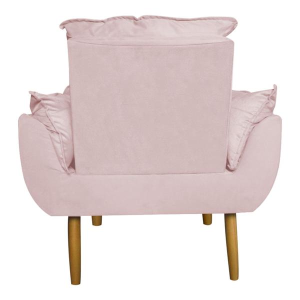 Imagem de Kit 2 Poltronas Decorativa para Sala de Estar Opala Suede Rosa Claro - Montanaris Decor