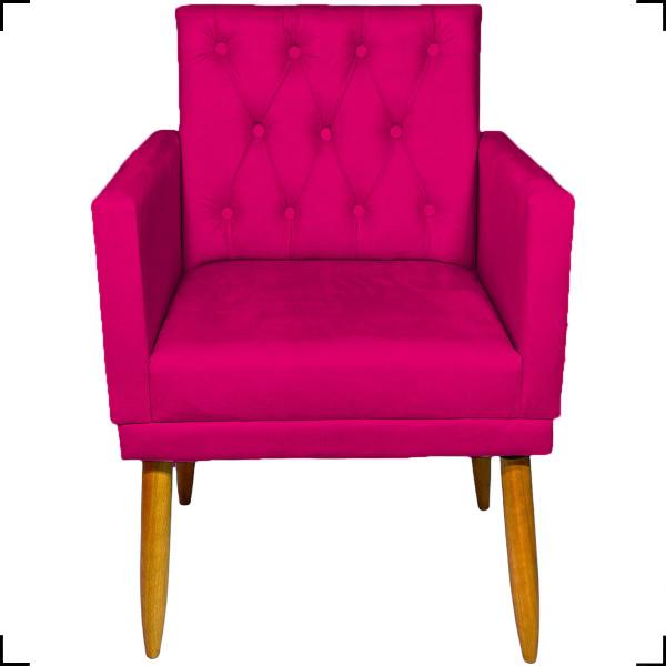 Imagem de Kit 2 Poltronas Decorativa Para Sala Recepção Nina Capitonê Suede Cores Pé Palito