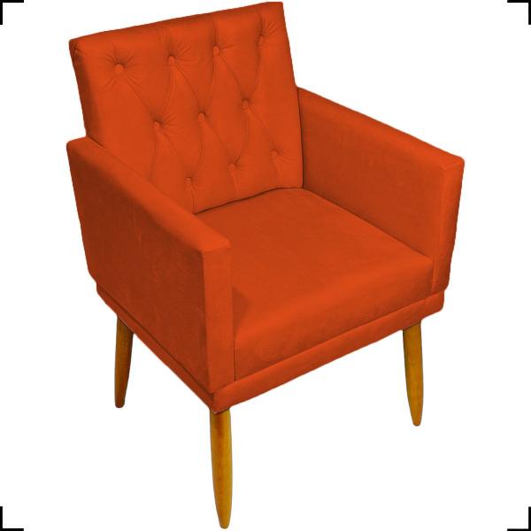 Imagem de Kit 2 Poltronas Decorativa Para Sala Recepção Nina Capitonê Suede Cores Pé Palito