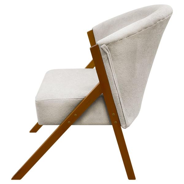 Imagem de Kit 2 Poltronas Decorativa Para Sala You Bouclé Premium Bege Braça Amadeirada