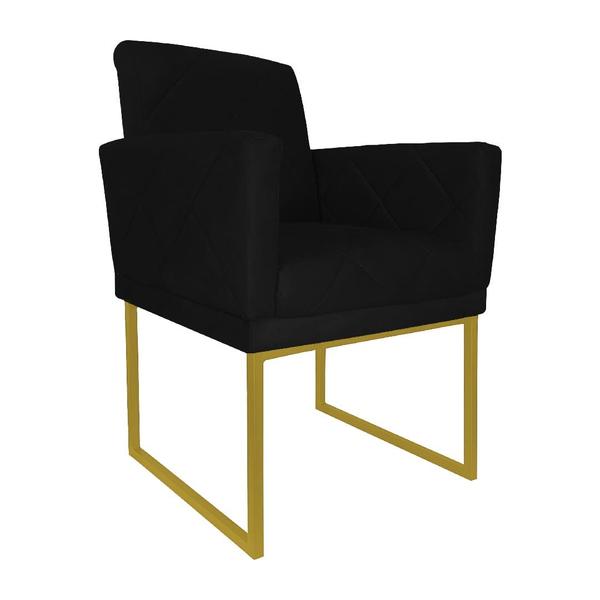 Imagem de Kit 2 Poltronas  Decorativa Pé Ferro Klara Suede Preto - Londrilar