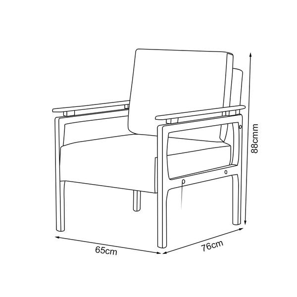 Imagem de Kit 2 Poltronas Decorativa Pés de Madeira Maciça Yasmin Veludo Cinza