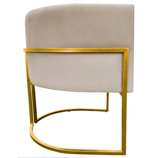 Imagem de Kit 2 Poltronas Decorativa Recepção Luna Suede Cores Base de Ferro Dourada