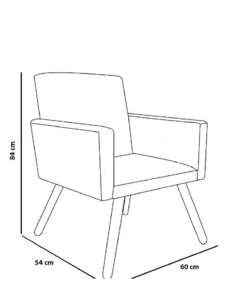 Imagem de Kit 2 Poltronas Decorativa Recepção Sala Lisa Suede Cinza