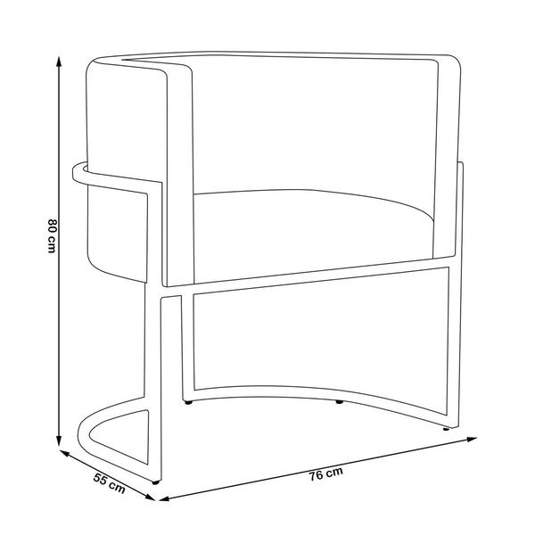 Imagem de Kit 2 Poltronas Decorativa Sala de Estar Luana Base Preta Veludo Azul Marinho - Montanaris Decor