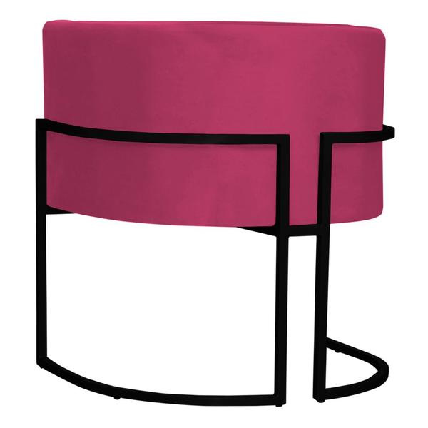 Imagem de Kit 2 Poltronas Decorativa Sala de Estar Luana Base Preta Veludo Pink - Montanaris Decor