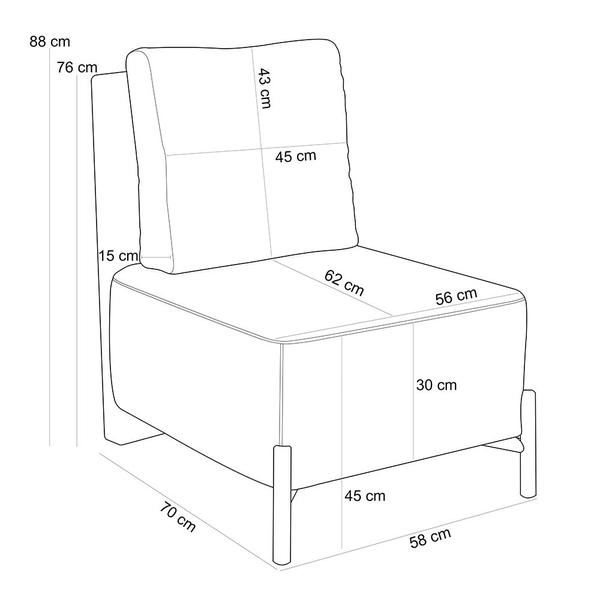 Imagem de Kit 2 Poltronas Decorativa Sala Estar Living Hungria L02 material sintético Whisky Linho Bege Escuro - Lyam