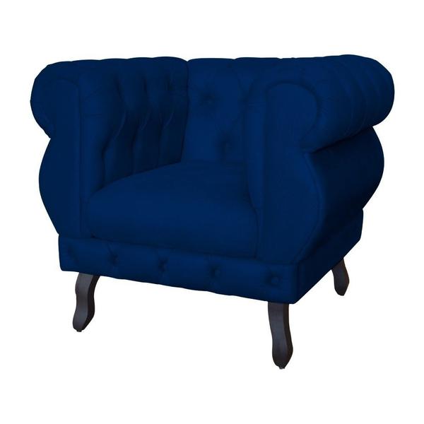 Imagem de Kit 2 Poltronas Decorativa Sala Recepção Maya Suede Azul Marinho LM DECOR