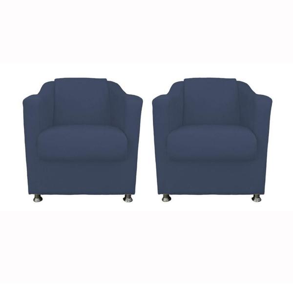 Imagem de Kit 2 Poltronas Decorativa Tilla Sala de Estar Sala Suede Azul Royal - Kimi Design