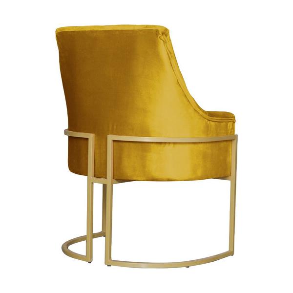 Imagem de Kit 2 Poltronas Decorativa Vick Veludo Amarelo Base Dourada Ms Decor