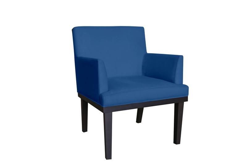 Imagem de Kit 2 Poltronas Decorativa Vitória Suede Azul Marinho Pés Madeira Mz Decor