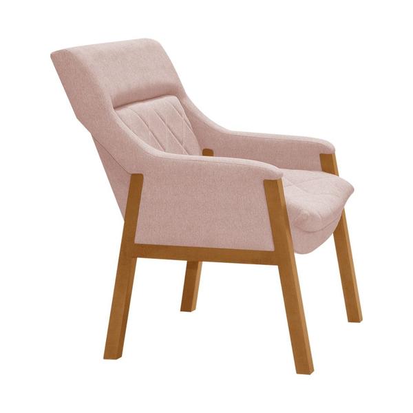 Imagem de Kit 2 Poltronas Decorativa Zara Prime Veludo Rose Base em Madeira Maciça