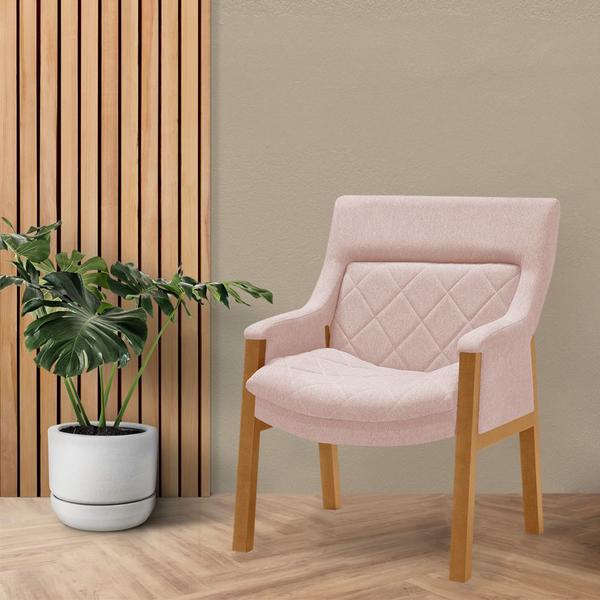 Imagem de Kit 2 Poltronas Decorativa Zara Prime Veludo Rose Base em Madeira Maciça