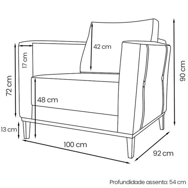 Imagem de Kit 2 Poltronas Decorativas Balli Pes Madeira Linho Natural Ezz