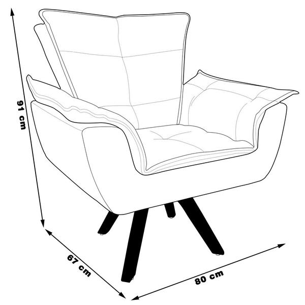 Imagem de Kit 2 Poltronas Decorativas Base Giratória em Madeira Charger Suede Grafite G19 - Gran Belo