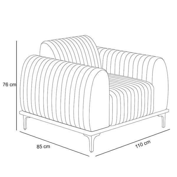 Imagem de Kit 2 Poltronas Decorativas Base Gold Molino D06 PU B-159 Preto - Mpozenato