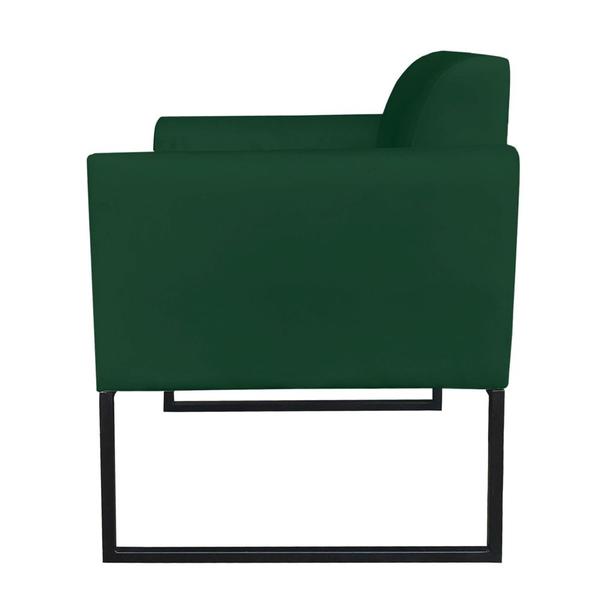 Imagem de Kit 2 Poltronas Decorativas Base Industrial Preto Maressa S23 Suede Verde - Ibiza